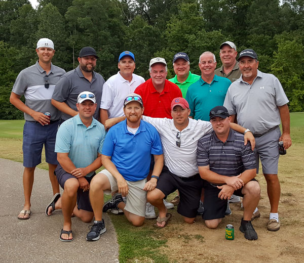 Front: Nate Maurer, Steve Spinner, Josh Rezac, Jon Fleming. Row 2: Rob Alt, Dave Alt, Aaron Srsen, Pat Fleming, Dan Fleming, Bill Murray. Row 3: Dave Shaw, Mark Fleming.